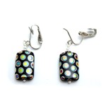 Black "peacock" bead Clip-ons